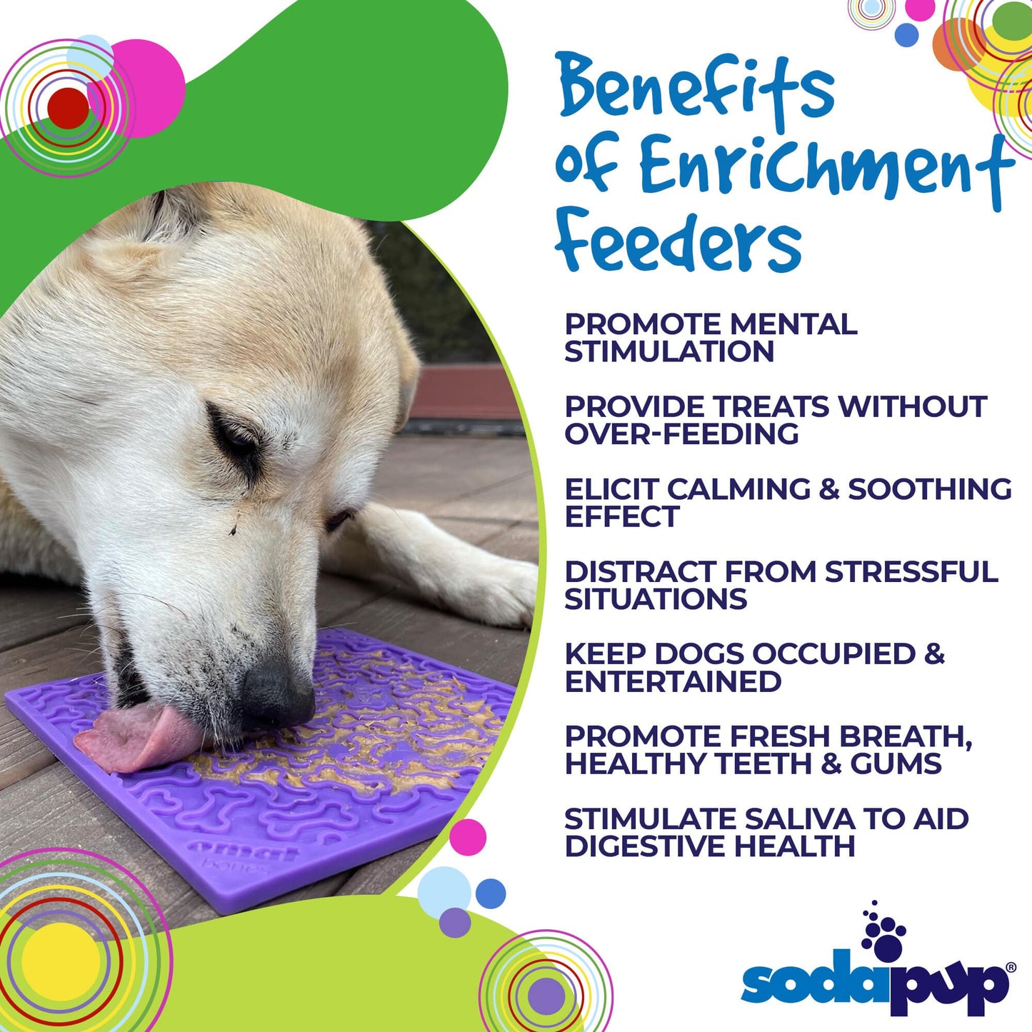 Bones eMat – Enrichment Lick Mat for Dogs and Cats | SodaPup